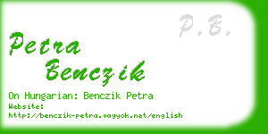 petra benczik business card